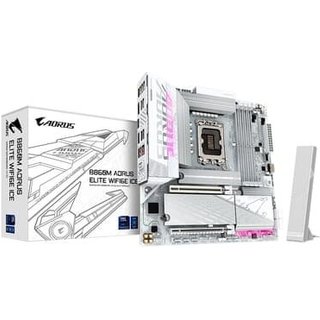 Placa Mãe Gigabyte B860M AORUS ELITE WIFI6E ICE, Intel, Micro ATX, DDR5, Wi-Fi 6E, Bluetooth, Branca - B86MLI6-00