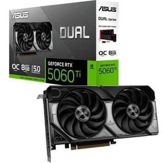 Placa de Vídeo ASUS RTX 5060 TI DUAL O8G NVIDIA GeForce, 8GB, GDDR7, DLSS, Ray Tracing - 90YV0MP2-M0NA00