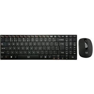 Teclado e Mouse Sem Fio Multi Multimídia Slim 2.4Ghz ABNT2 Preto - TC202