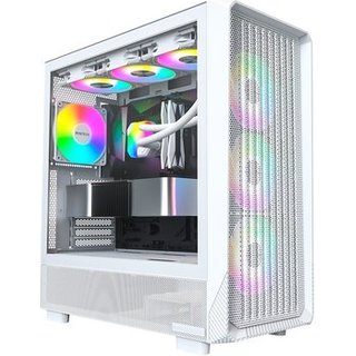 Gabinete Gamer Montech X5, Mid-Tower, Vidro Temperado, Com 4X Fans, Branco - X5WH
