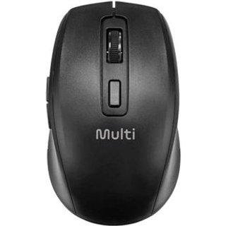 Mouse Sem Fio Multilaser MS750, Bluetooth, USB 2.4GHz, Recarregável, Clique Silencioso, 6 Botões, Preto - MO403