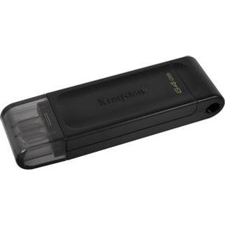 Pen Drive 64GB Kingston DataTravaler 70, USB-C 3.2, Preto - DT70/64GB