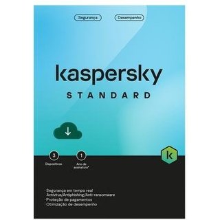 Kaspersky Antivírus Standard 3 Dispositivos 1 Ano, Digital para Download - KL1041KDCFS