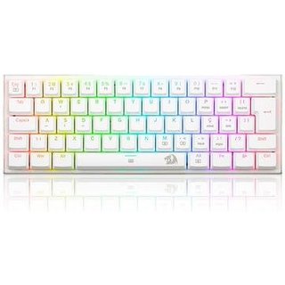 Teclado Mecânico Gamer Redragon Anivia, RGB, Switch Brown, Wired, ABNT2, Branco - K614W-RGB (PT-BROWN)