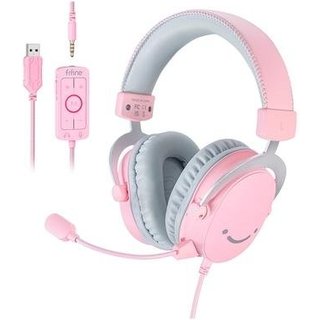 Headset Gamer Fifine H9, Som Surround 7.1, USB, Console e PC, Rosa - H9P