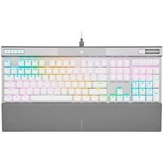 Teclado Mecânico Gamer Corsair K70 RGB Pro, Corsair OPX, Branco, Branco PBT Keycaps, US - CH-910951A-NA