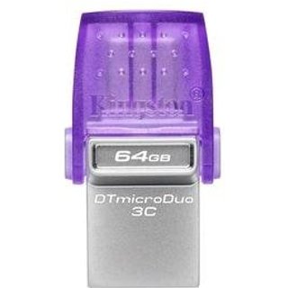 Pen Drive 64GB Kingston Data Traveler, micro Duo 3C, USB C e USB-A, 200MB/s - DTDUO3CG3/64GB