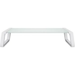 Suporte para Monitor Trust Monta, Vidro Temperado, Base Elevada, Organizador de Mesa, Branco - 25351