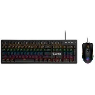 Kit Teclado Mecânico Gamer MSI Forge GK300, RGB, Switch Blue, US + Mouse Gamer, RGB, 7200 DPI, 7 Botões, Preto - S11-04US20N-HH9