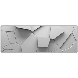 Mousepad Gamer Rise Mode 3D 02, Estendido 900x300mm, Borda Costurada, Branco - RM-MP-3D2-W
