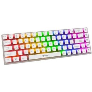 Teclado Gamer Mecânico Evolut Lumini LED, Layout 60%, Switch Azul, Transparente Eg217, ABNT2, Branco - EG217