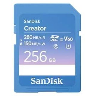 Cartão de Memória SanDisk Creator Series SD UHS-II 256GB, Leitura 280MB/s e Gravação 150MB/s - SDSDXEP-256G-GNCIS