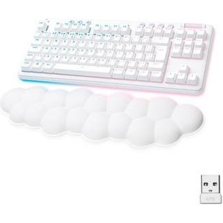 Teclado Mecânico Gamer Sem Fio Logitech G715, Coleção Aurora, LIGHTSPEED Switch GX Linear Red, RGB, ABNT2, Branco - 920-010706