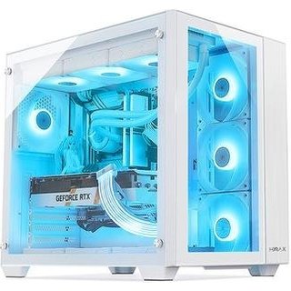 Gabinete Gamer Hyrax HGB720, Mid Tower, ATX, Frontral e Lateral Em Vidro Temperado, Sem FANs, Branco - HGB720W