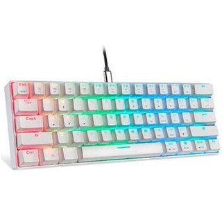 Teclado Gamer Motospeed, RGB, USB-C, Switch Red, Anti-Ghosting, ABNT2, Branco - CK61