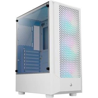 Gabinete Gamer Rise Mode Wave White, Mid Tower, Lateral em Vidro Fumê, ARGB, ATX, 3 Cooler Fan ARGB, Branco - RM-WA-BW-ARGB
