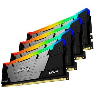 Memória RAM Kingston Fury Renegade RGB, 128GB (4x32GB), 3200MHz, DDR4, CL16, Preto - KF432C16RB2AK4/128