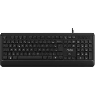 Kit Teclado e Mouse AOC, Conexão USB, DPI 2400, Padrão ABNT2, Preto - KM220 BK