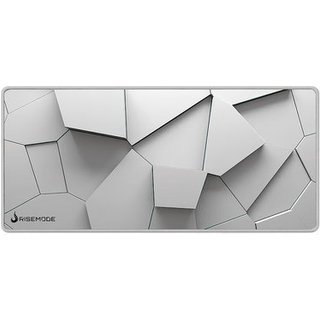 Mousepad Gamer Rise Mode 3D 02, Estendido Pro 900x400mm, Borda Costurada, Branco - RM-MPP-3D2-W