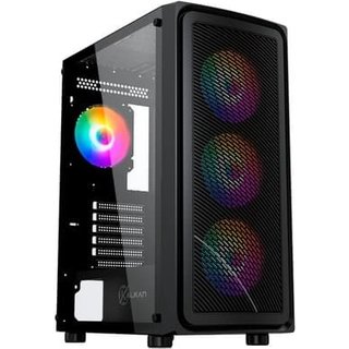 Gabinete Kalkan Joturn, RGB, Mid Tower, Lateral em Vidro, 4X Fans ARGB, Preto - KLK00038