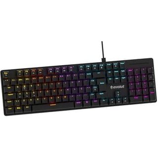 Teclado Gamer Mecânico Evolut RYZ, Switch Vermelho, Low Profile, USB 2.0, ABNT2, Preto - EG222