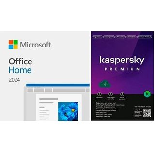 Microsoft Office Home 2024 ESD + Kaspersky Small Office Security 50 Usuários 100 dispositivos + 5 Server - 3 anos, Digital Para Download