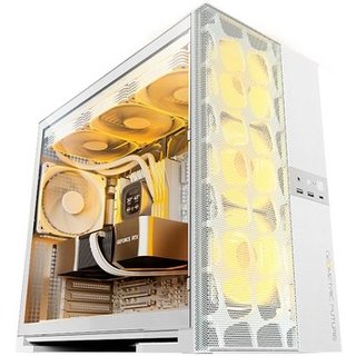 Gabinete Gamer Geometric Future Model 5 Nvidia Style, Mid Tower, ATX, Lateral em Vidro Temperado, Sem FANs, Branco - GEO-M5V-W