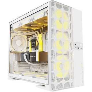 Gabinete Gamer Geometric Future Model 5 Vent, Mid Tower, ARGB, ATX, Lateral em Vidro, Mesh Frontal, com 5 Fans, Branco - GEO-M5VF-W