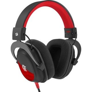 Headset Gamer Redragon Flamengo Vulture, Drivers de 53mm, Conexão P3, Multiplataforma, Preto e Vermelho - FL530