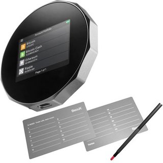 Carteira de Criptomoedas SecuX V20-PLUS, USB, Bluetooth, Tela Touchscreen, Inclui 2 Placas de Recuperação X-SEED, Preto - 98-020-000200