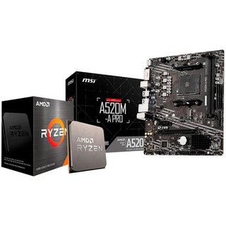 Kit Upgrade AMD Ryzen 5 5500 + Placa-Mãe MSI A520M-A PRO