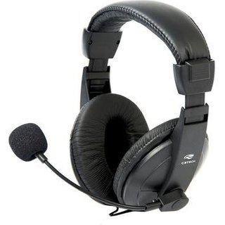 Headset C3Tech Comfort com Microfone, Conexão P2, com Controle de Volume e Almofada de Espuma, Preto - PH-60BK