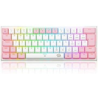 Teclado Mecânico Gamer Redragon Anivia, RGB, Switch Blue, Wired, ABNT2, Branco e Rosa - K614WP-RGB (PT-BLUE)