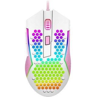 Mouse Gamer Redragon Reaping Elite RGB, 32000 DPI, 6 Botões, Branco e Rosa - M987WP-P