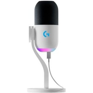 Microfone Condensador Gamer Logitech G Yeti GX com RGB LIGHTSYNC, USB Plug and Play para Gravação de Conteúdo e Streaming,Branco- 988-000575