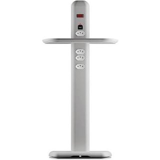 Extensão Torre OCTOO Totem Elétrico com 4 Tomadas, USB e USB-C, Bandeja de apoio, Prata - 10169