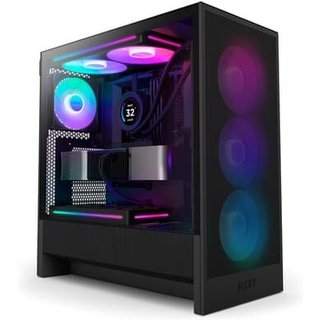 Gabinete NZXT H5 Flow, Quadro Único RGB, até 360mm, Mid-Tower, ATX, Lateral em Vidro, Preto - CC-H52FB-R1