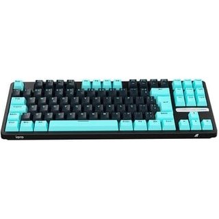 Teclado Gamer Aplus Gasket Iara Obsedian Aqua, Iluminaçao Lateral, Hotswap, 80%, Switch Blue Huano, Preto - AK400