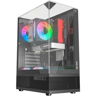 Gabinete Liketec Gamer Kingdom, Sky Tower, ATX, Lateral, Frontal e Teto em Vidro Temperado, Sem FANs, Dark - LC-AT-KINGDOM-2095