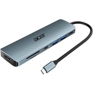 HUB Acer ODK360 USB-C 3.1, 7 em 1, para HDMI, 2x USB 3.1, USB-C 3.1, USB-C 90W, Cartão SD e Micro SD - GP.DCK11.02A