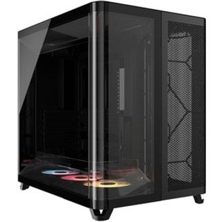 Gabinete Gamer Corsair AIR 5400, Mid-Tower, com 3 Fans RS-R ARGB, Lateral em Vidro, Preto - CC-9011318-WW