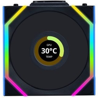 Ventoinha Lian Li UNI FAN SL LCD, 120mm, ARGB, Reverse Blade, Preta - 12RSLLCD1W1B
