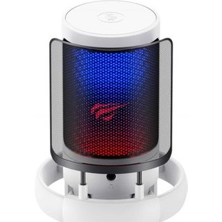Microfone Gamer Havit GK50, RGB, Cardioide, Conexão USB-C, Branco - GK50 White