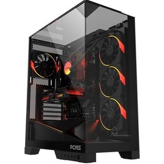Gabinete Gamer PCYES Forcefield Dome, Mid Tower, RGB, Lateral em Vidro, Black Vulcan - Gffdbv