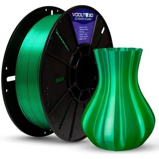 Filamento PLA Voolt3D V-Silk, Verde, 1.75mm, 1kg - PL-VD-SK-1