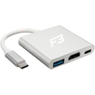 Adaptador USB-C para HDMI, USB C, USB A, F3, Alumínio - JC-TYC-HM31