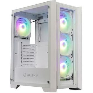 Gabinete Gamer Husky Dome 100, Mid Tower, ATX, Lateral e Frontal em Vidro, Sem FANs, Branco - HGN100BR