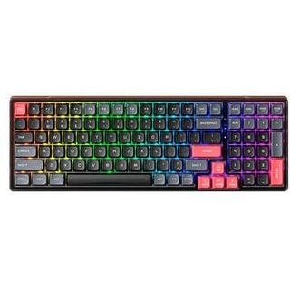 Teclado Mecânico Gamer Machenike K600-B100 Lite, Switch Brown, RGB, Hot-Swappable, Layout Compacto 90%, Preto - JJ02G5000