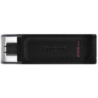 Pen Drive 256GB Kingston DataTraveler 70, USB-C 3.2, Preto - DT70/256GB