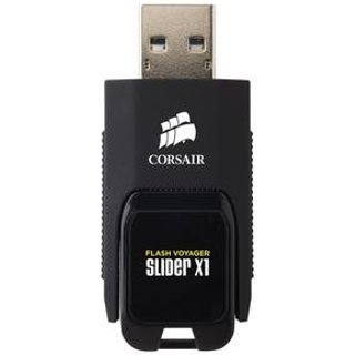 Pen Drive 256GB Corsair Voyager Slider X1, USB 3.0, Leitura de 130MB/s, Preto - CMFSL3X1-256GB